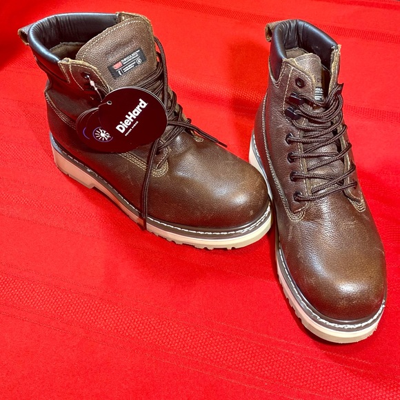 NWT DIE HARD 3M men insulated heavy duty boots leather composite toe brown, 9.5 - Picture 1 of 16